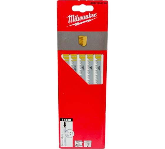 Полотна для лобзика T744D (155 мм, шаг 4 мм, 5 шт.) Milwaukee 4932354745 1