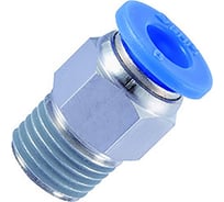Фитинг цанговый прямой с наружной резьбой M1/4" для трубки с наружным диаметром 14 мм PC 14-R02 SHPI PC 14-02