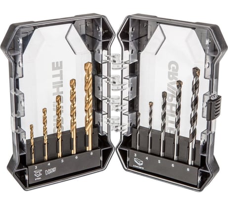 Набор сверл по металлу/бетону (10 шт) GRAPHITE 55H210