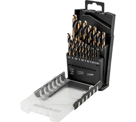 Набор сверл по металлу HSS-CNC Pro-Tec (19 шт; 1-10 мм) GRAPHITE 55H089