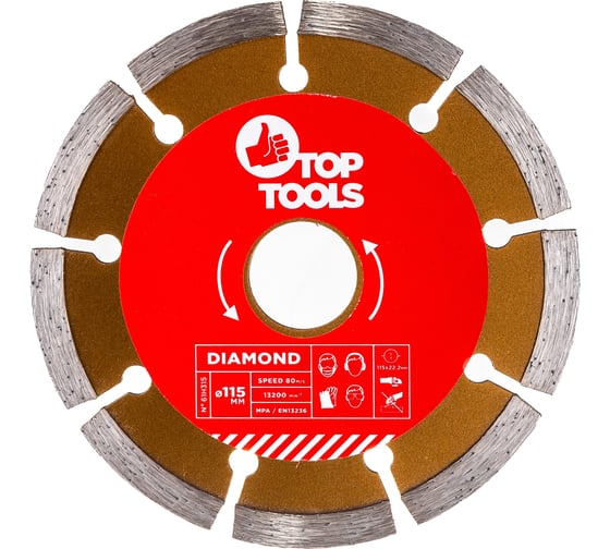 Диск алмазный сегментный (115x22.2 мм) Top Tools 61H315 1