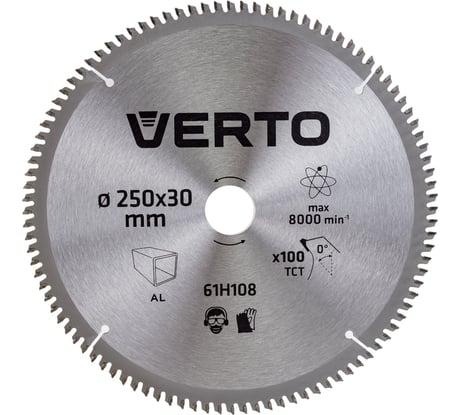 Диск отрезной по алюминию (250x30 мм; 100 зубьев) VERTO 61H108