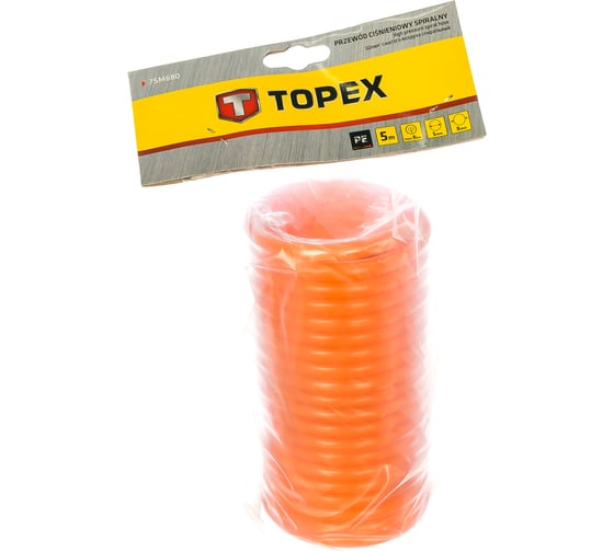 Шланг спиральный воздушный (5 м; 5х8 мм; 8 бар) TOPEX 75M680
