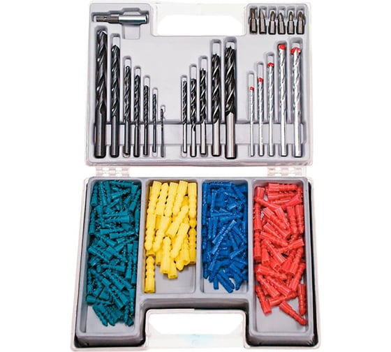 Набор сверл металл/бетон/дерево/ и дюбелей (27 шт; 2-10 мм) Top Tools 60H039