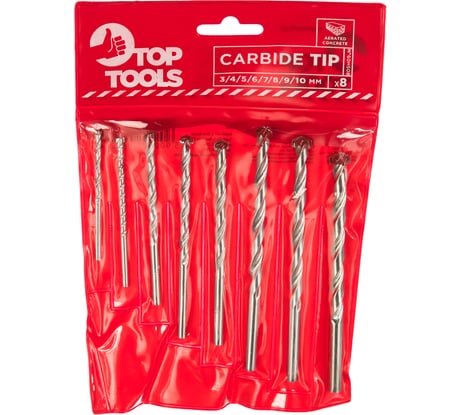 Набор сверл по бетону (8 шт; 3-10 мм) Top Tools 60H508