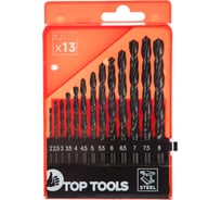 Набор сверл по металлу (13 шт; 2-8 мм; HSS) Top Tools 60H718