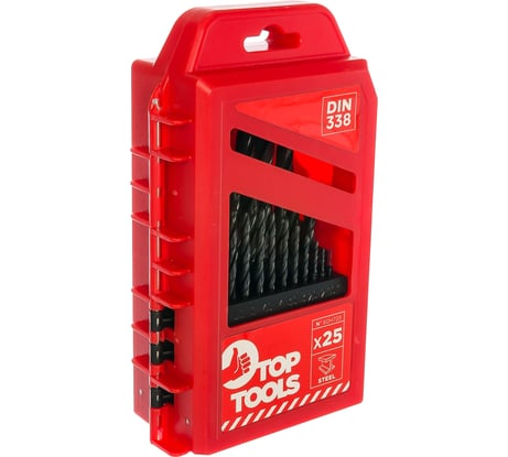 Набор сверл по металлу (25 шт; 1-13 мм; HSS) Top Tools 60H725