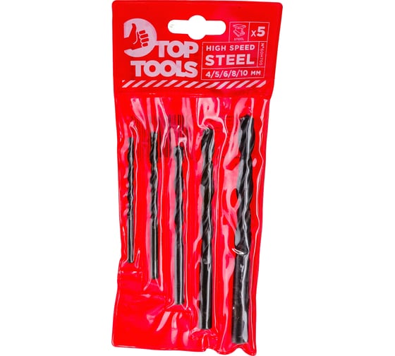 Набор сверл по металлу (5 шт; 4-10 мм; HSS) Top Tools 60H705
