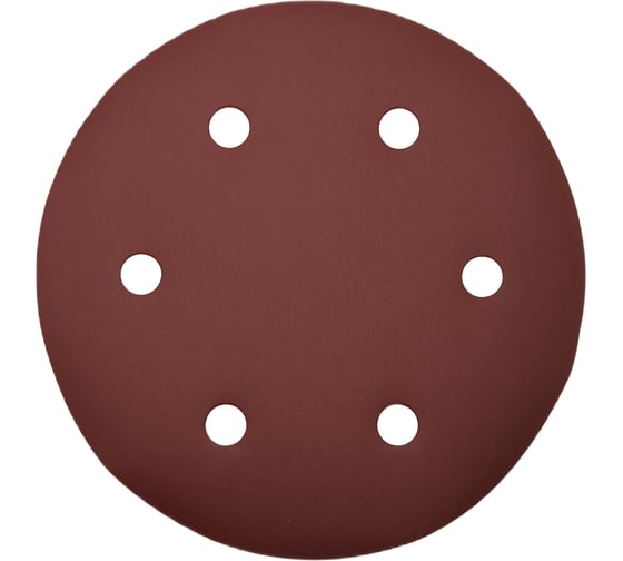 Круг шлифовальный RED 225 мм, P320, на липучке, 1 шт, 6 отверстий PADU RED-D225-P320-6-1