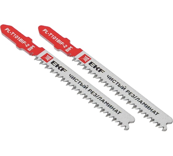 Пилки для электролобзика Professional T101BIF, чистый рез ламината, BIM, 2 шт EKF pl-t101bif-2