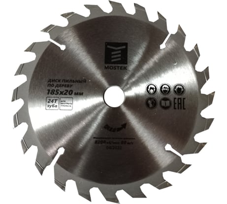 Диск пильный по дереву 185x20/16 мм, 24Т MOSTEK 1718524