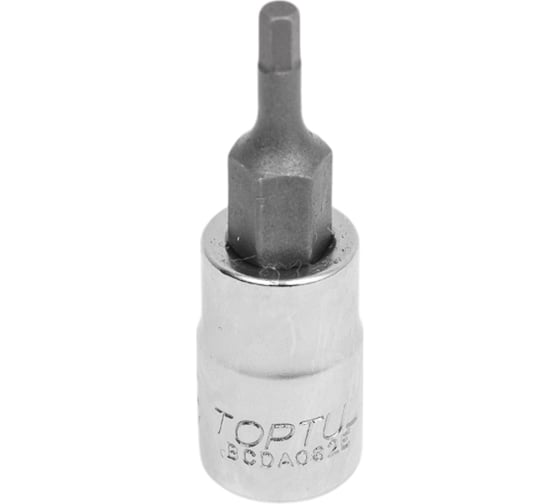 Головка торцевая с шестигранной вставкой HEX 2.5 мм, L=37 мм, 1/4"DR TOPTUL BCDA082E