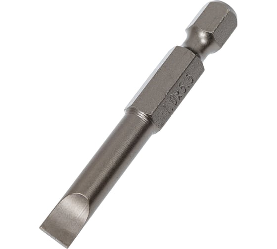 Бита плоская шлицевая серия Industrial E6.3, SL5.5x1 мм, 50 мм, 10 шт Felo 03052510