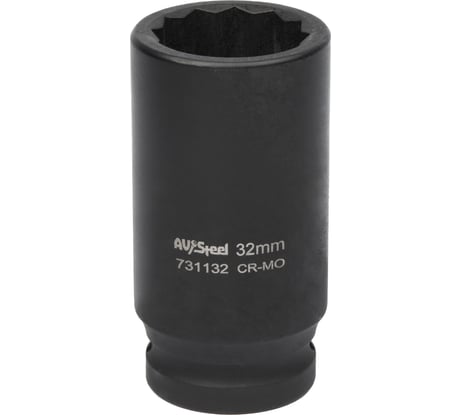 Головка ударная двенадцатигранная удлиненная 32 мм, 3/4"DR AV Steel AV-731132