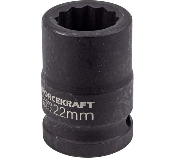 Головка ударная 12-гранная 22 мм, 3/4"DR fk-46822 Forcekraft 56355 1