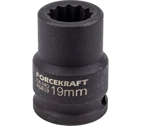 Головка ударная 12-гранная 19 мм, 3/4"DR fk-46819 Forcekraft 56353