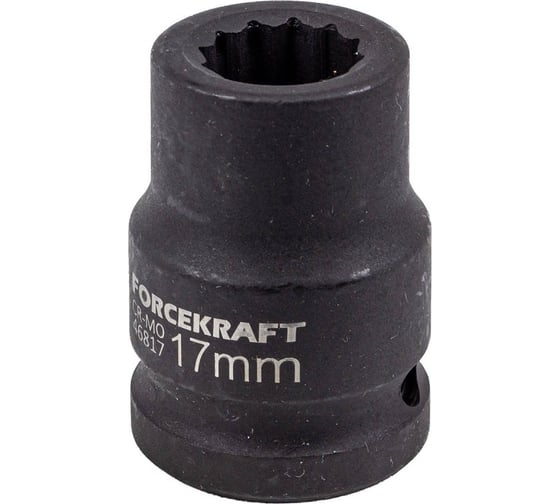 Головка ударная 12-гранная 17 мм, 3/4"DR fk-46817 Forcekraft 56352 1