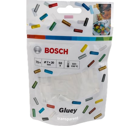 Клеевые стержни для Gluey 7x20 мм 70 шт. прозрачные Bosch 2608002004
