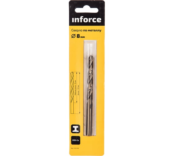 Сверло по металлу HSS-CO (8х117х75 мм) Inforce 11-01-161