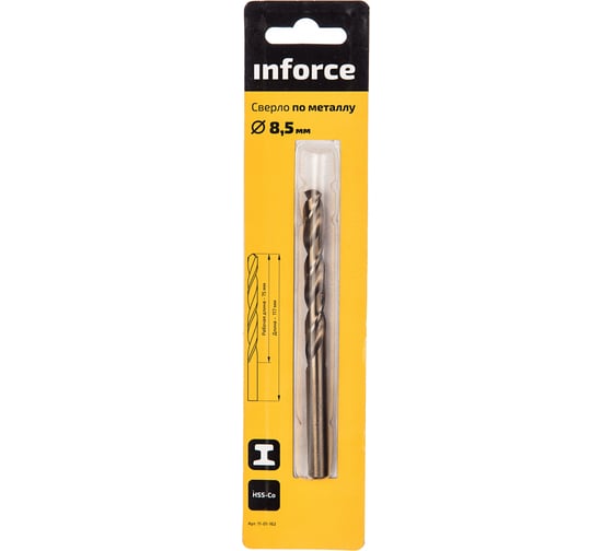Сверло по металлу HSS-CO (8.5х117х75 мм) Inforce 11-01-162 1