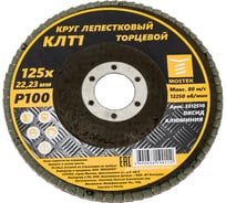 Круг лепестковый торцевой КЛТ1 прямой 125x22 мм, P100, 10 шт MOSTEK 3312510