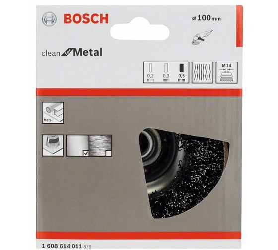 Щетка чашечная (100 мм, M14, витая проволока 0,5 мм) Bosch 1.608.614.011