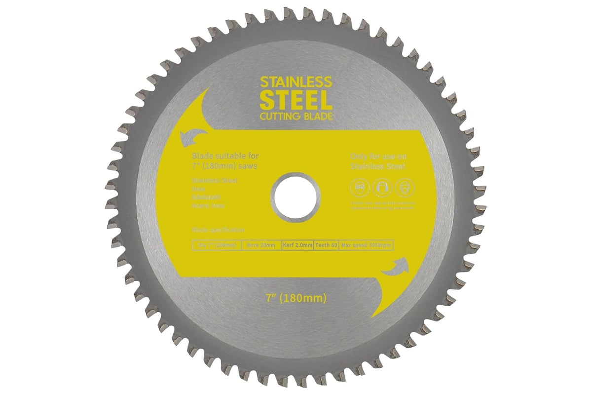Диск пильный по нержавеющей стали (180x20x2 мм; 60Z) QPT 180SS ...