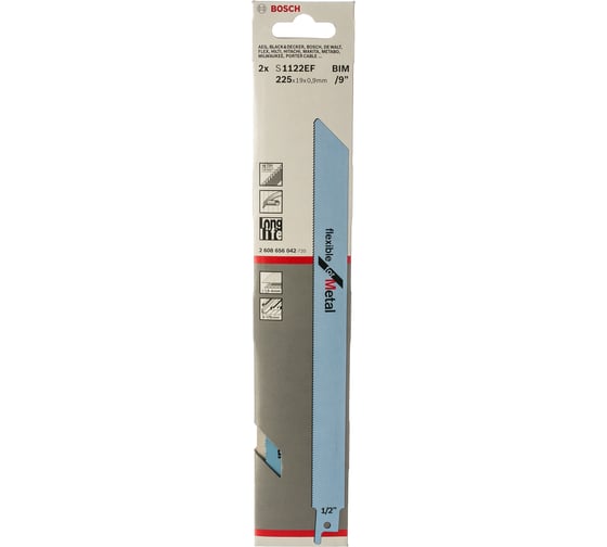 Полотно пильное S1122EF 2 шт. по металлу (225х19х0,9 мм; BIM) Bosch 2.608.656.042