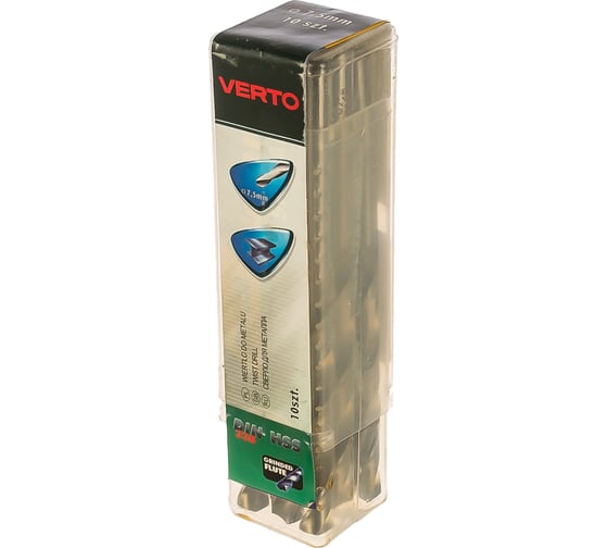 Сверло по металлу HSS-G (10 шт; 7.5х109х69 мм) VERTO 60H085