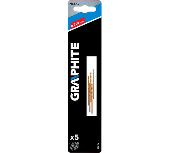 Сверло по металлу HSS-TiN (5 шт; 2 мм) GRAPHITE 57H114