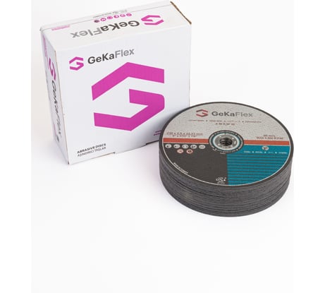 Круг отрезной по металлу 230x2.5x22,2 мм, 100 шт Flex Geka 1002302522