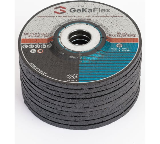 Диск шлифовальный 125x6х22 мм, 10 шт Flex Geka 10125622