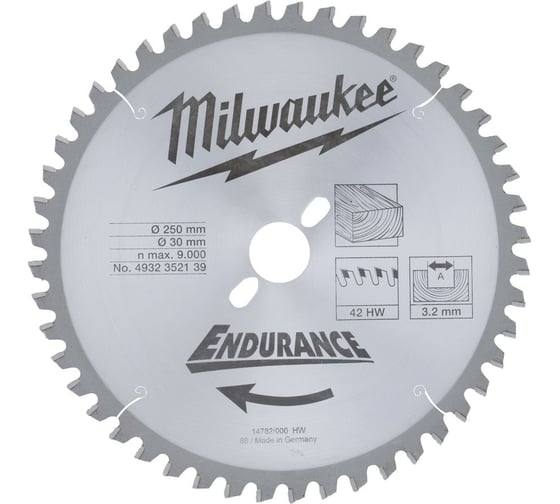 Пильный диск 250/30 мм, 48 зубьев Milwaukee 4932352139 1