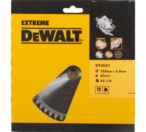 Диск пильный по дереву 165х20 мм DeWALT DT 4087 1