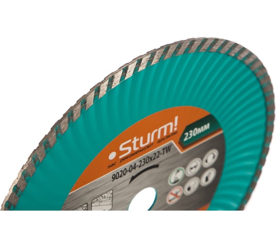 Диск алмазный Turbo wave по железобетону (230х22.2/20 мм) Sturm 9020-04-230x22-TW