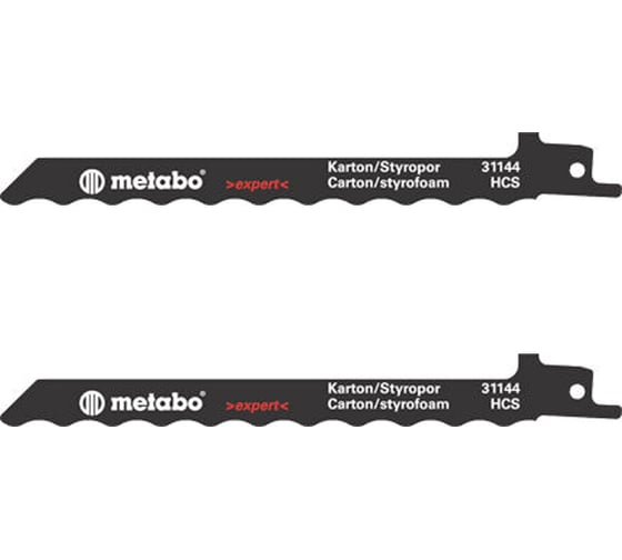 Полотно пильное по картону и пенополистиролу 2 шт. 150х1 мм Metabo 631144000