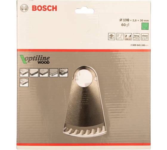 Диск пильный по древесине 190х30 мм Bosch 2.608.641.188 1