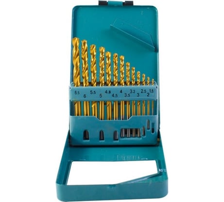 Набор нитридтитановых сверл по металлу 1.5-6.5 мм, в металлическом коробе РемоКолор 36-8-201