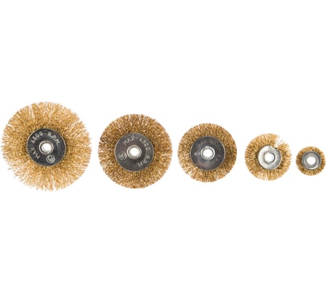 Набор щеток-крацовок со шпилькой для дрели 5шт. РемоКолор 45-5-001