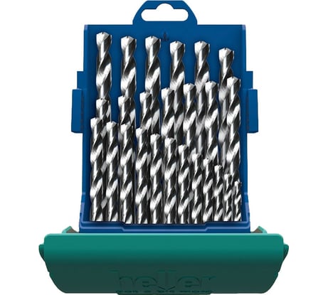 Набор сверл по металлу HSS-Co DIN 338 RN, 25 шт. Heller 21965