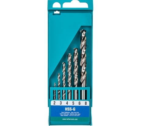 Набор свёрл по металлу HSS-G 6 шт. Heller 17731