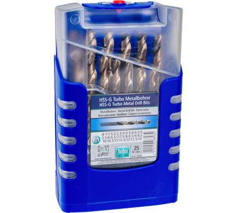 Набор свёрл по металлу HSS-G Turbo 25 шт. Heller 28893