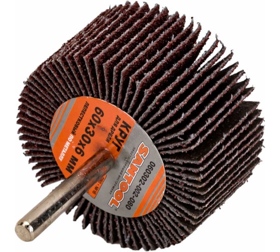 Круг лепестковый по металлу для дрели 60x30x6 мм, P80 SANTOOL 060302-002-080