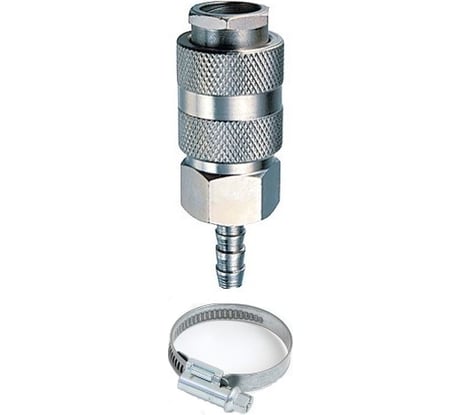 Соединение разъёмное рапид мама - ёлочка 8 мм с обжимным кольцом 8х13 мм Zitrek 018-0943