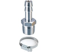 Переходник наружная резьба 1/4" - ёлочка 8 мм с обжимным кольцом Zitrek 018-0946