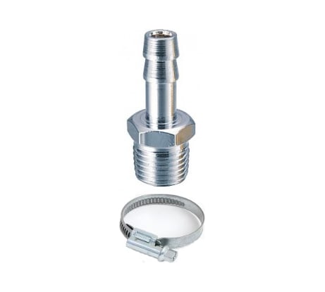 Переходник наружная резьба 1/4" - ёлочка 8 мм с обжимным кольцом Zitrek 018-0946