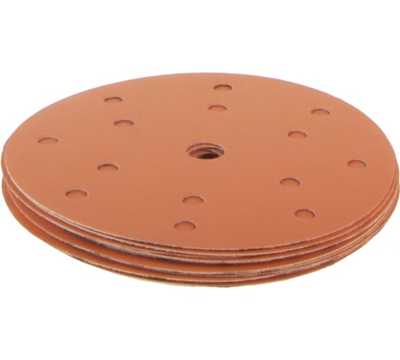 Диск шлифовальный на бумажной основе 518 Orange Ceramic Multi holes Р80 (5 шт; 150 мм) SANDWOX 518.150.080.LC.5