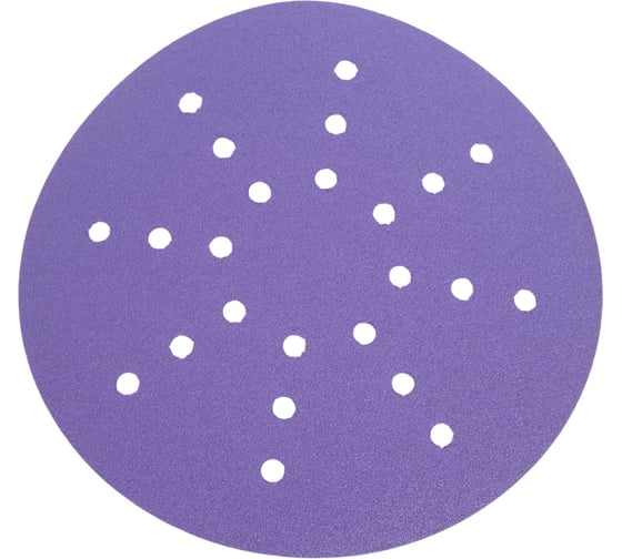 Диск шлифовальный на пленочной основе 328 Purple Zirconia 225 мм, 24 отверстия, Р80, 5шт SANDWOX 328.225.080.24.5 1