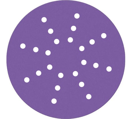 Диск шлифовальный на пленочной основе 328 Purple Zirconia 225 мм, 24 отверстия, Р180, 5шт SANDWOX 328.225.180.24.5
