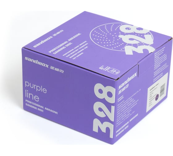 Диск шлифовальный на пленочной основе 328 Purple Zirconia 225 мм, 24 отверстия, Р120, 5шт SANDWOX 328.225.120.24.5